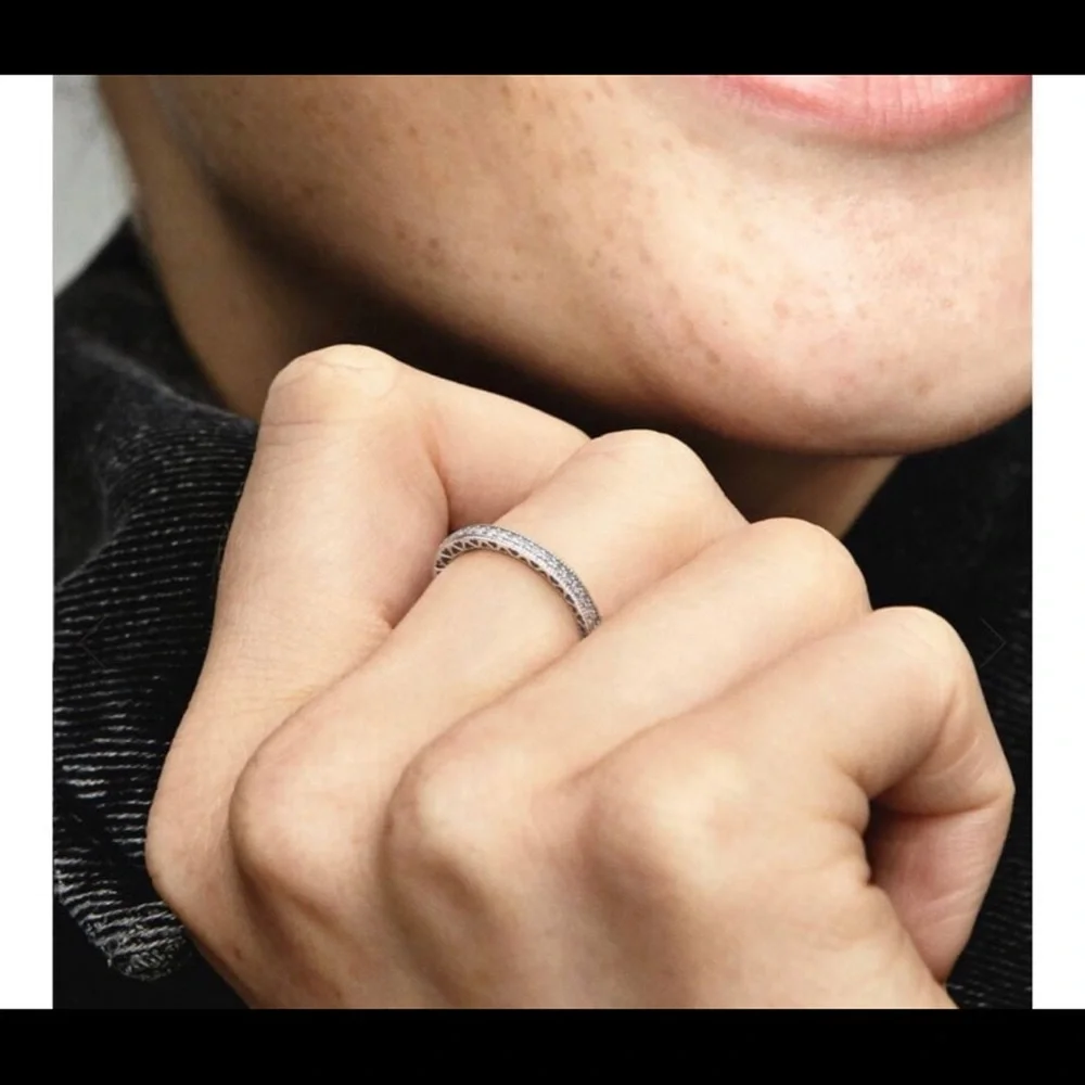 - Sparkle and hearts ring from pandora size 8 US 56 certified